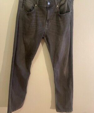 7 For All Mankind Men's Slim Straight Jeans in Charcoal Gray 36 X 30 EUC